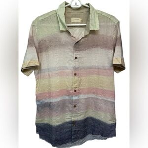 Zanerobe multicolor ombre sunset button down fitted style shirt